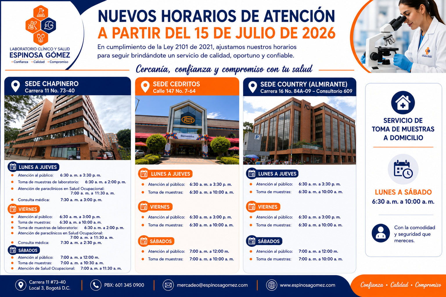 CAMBIO DE HORARIOS